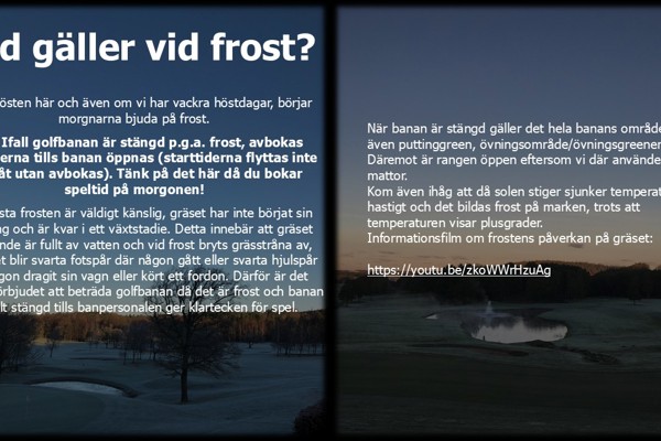 Vad gäller vid frost?