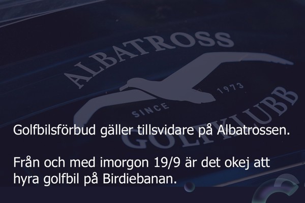 Information angående golfbilsförbud 